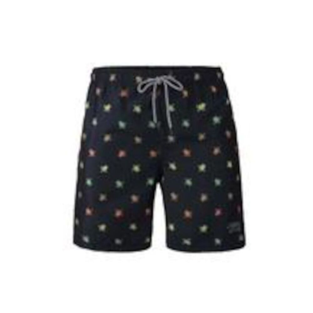 BEAUTIFUL GIANT Mens Black Drawstring Lined Athletic Fit Swim Trunks S